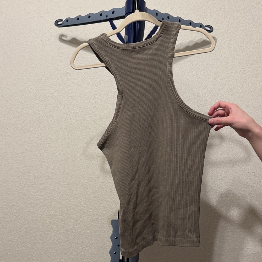 Agolde Ribbed Tank Top - Tan - Picture 2 of 2